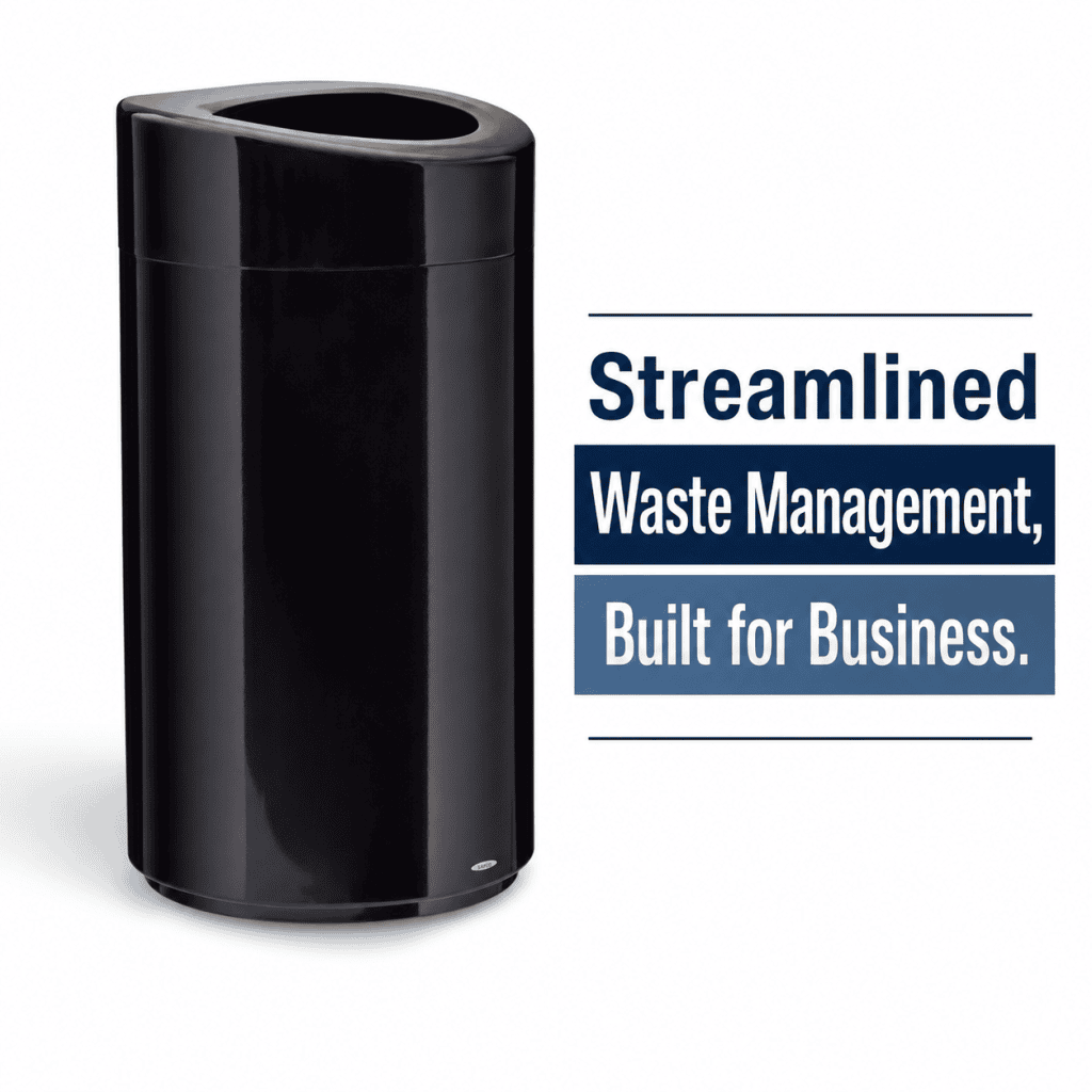 Open Top Waste Receptacle 14 Gallon by Safco — Durable Disposal, Designed for Modern Spaces