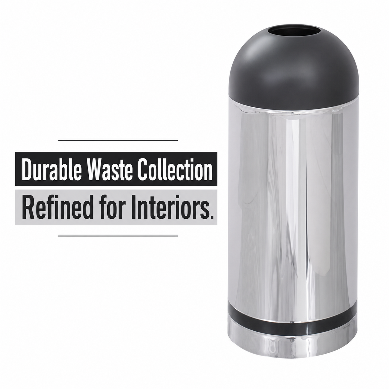 Reflections By Safco® Open Top Dome Receptacle by Safco — Professional Waste Collection, Built to Last