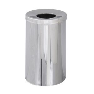 Reflections by Safco Open Top Receptacle, 35 Gallon, Chrome