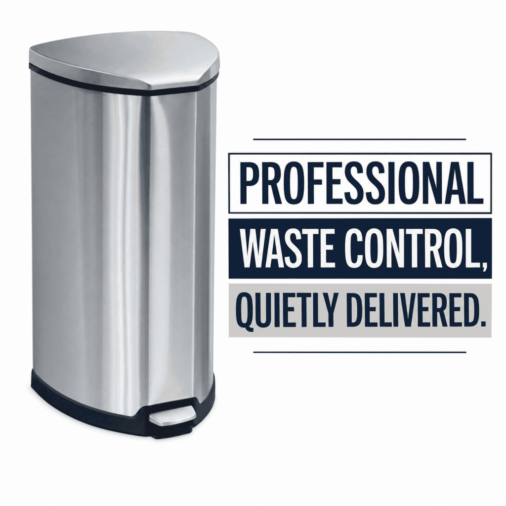Stainless Step-On 10 Gallon Waste Receptacle by Safco — Quiet, Clean Waste Management Built To Last