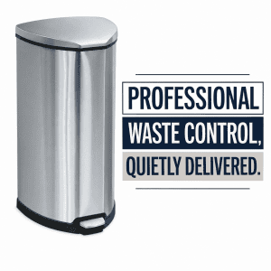 Stainless Step-On 10 Gallon Waste Receptacle by Safco — Quiet, Clean Waste Management Built To Last