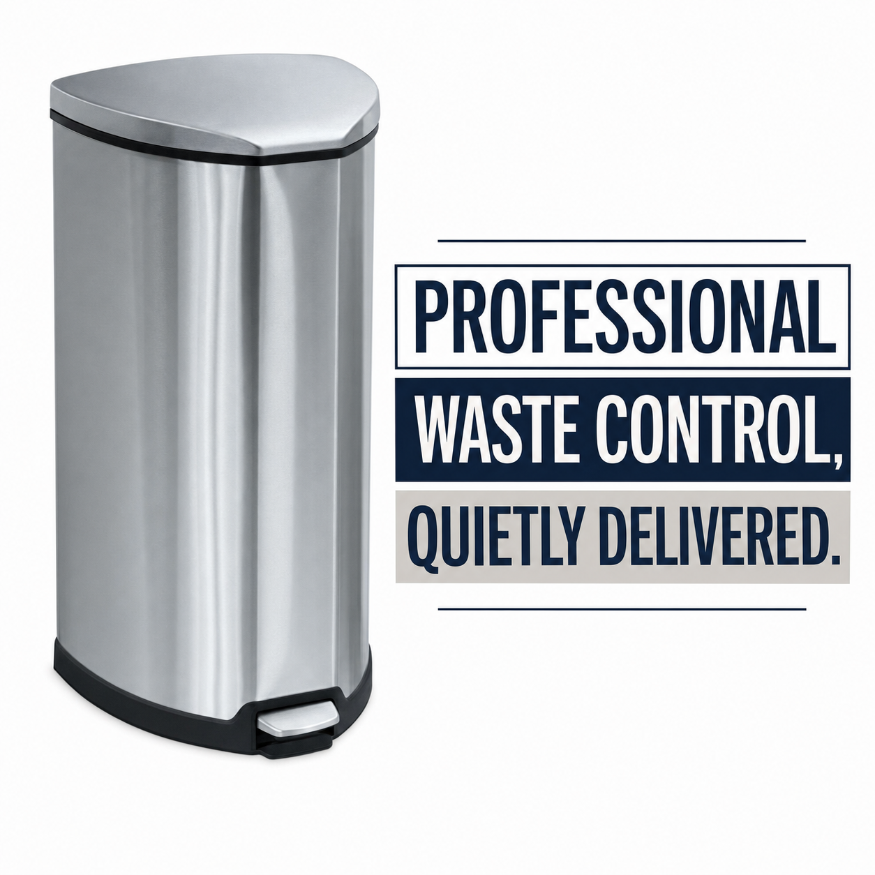 Stainless Step-On 10 Gallon Waste Receptacle by Safco — Quiet, Clean Waste Management Built To Last