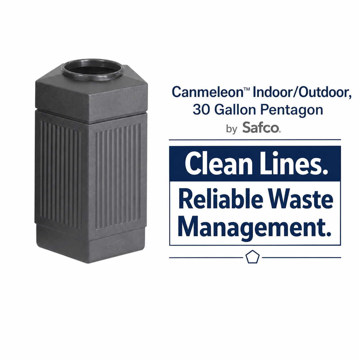 Canmeleon™ Indoor/Outdoor, 30 Gallon Pentagon by Safco — Durable Design for Cleaner Spaces
