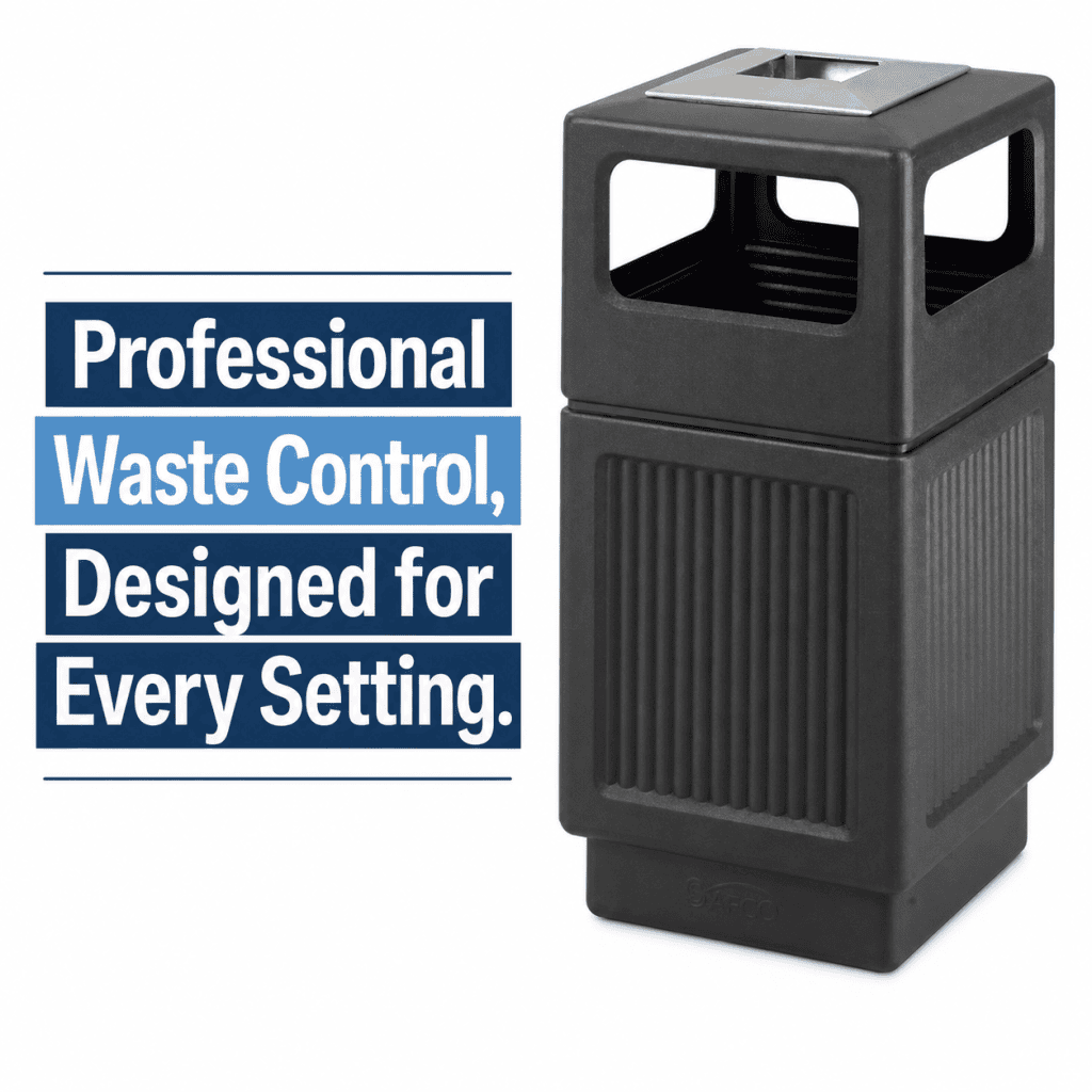 Canmeleon™ Recessed Panel, Ash Urn, Side Open, 38 Gallon by Safco — Professional Waste Control, Refined for Every Space