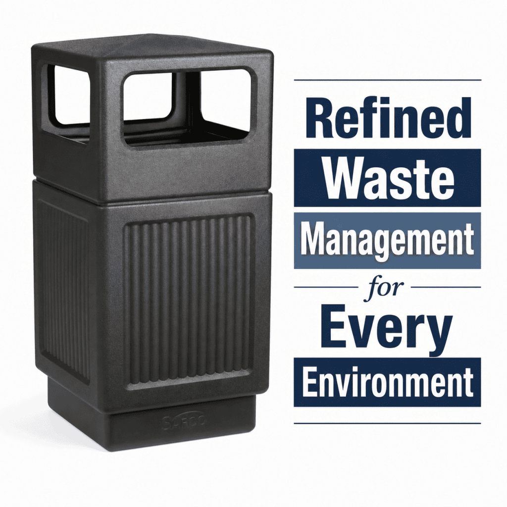 Canmeleon™ Recessed Panel, Side Open, 38 Gallon by Safco — Durable Waste Collection, Designed for Any Setting