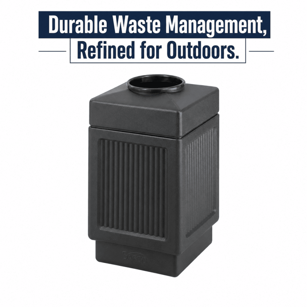 Canmeleon™ Recessed Panel, Top Open, 38 Gallon by Safco — Durable Waste Collection, Designed For Every Setting