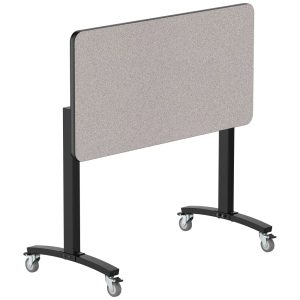 NPS® Mobile Flipper Table - 24" x 48" Counter Height, Particleboard Top w/ T-Mold, Black Frame (MFT10-24482PBTM)