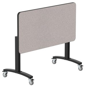NPS® Mobile Flipper Table - 24" x 48" Rectangle, Dining Height, Black Frame, MDF Core, Protect Edge (MFT10-24481MDPE)