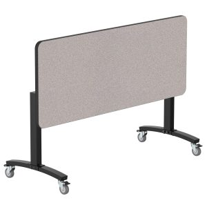 NPS Mobile Flipper Table - 24" x 60" Rectangle, Dining Height, Black Frame, MDF Core, Protect Edge (MFT10-24601MDPE)