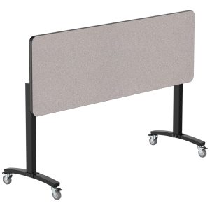 NPS Mobile Flipper Table, 24" x 72", Counter Height, Particleboard Top w/ PVC Edge Banding, Black Frame (MFT10-24722PBEB)