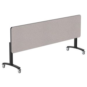 NPS® Mobile Flipper Table - 24" x 96" Rectangle, Dining Height, MDF Core, Protect Edge, Black Frame (MFT10-24961MDPE)