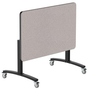 NPS® Mobile Flipper Table, 30" x 48", Dining Height, Particleboard Top (PVC Edge Banding), Black Frame