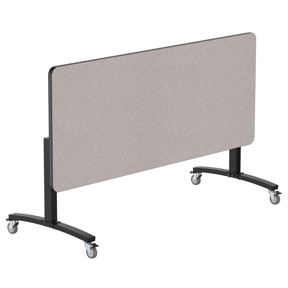 NPS Mobile Flipper Table - 30" x 72" Rectangle, Dining Height, Black Frame, MDF Core, Protect Edge (MFT10-30721MDPE)