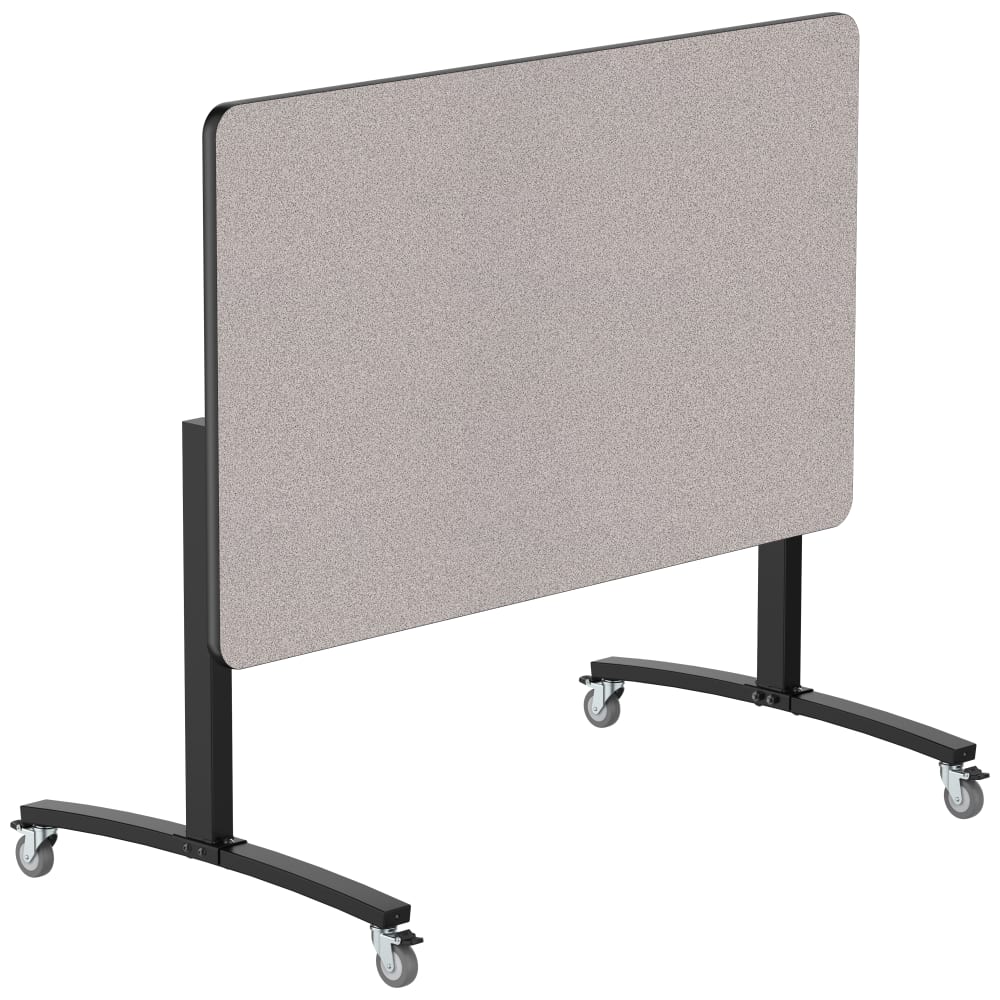 NPS® Mobile Flipper Table, 36" x 60" Rectangle, Counter Height, Particleboard Top, T-Mold Edge, Black Frame (MFT10-36602PBTM)