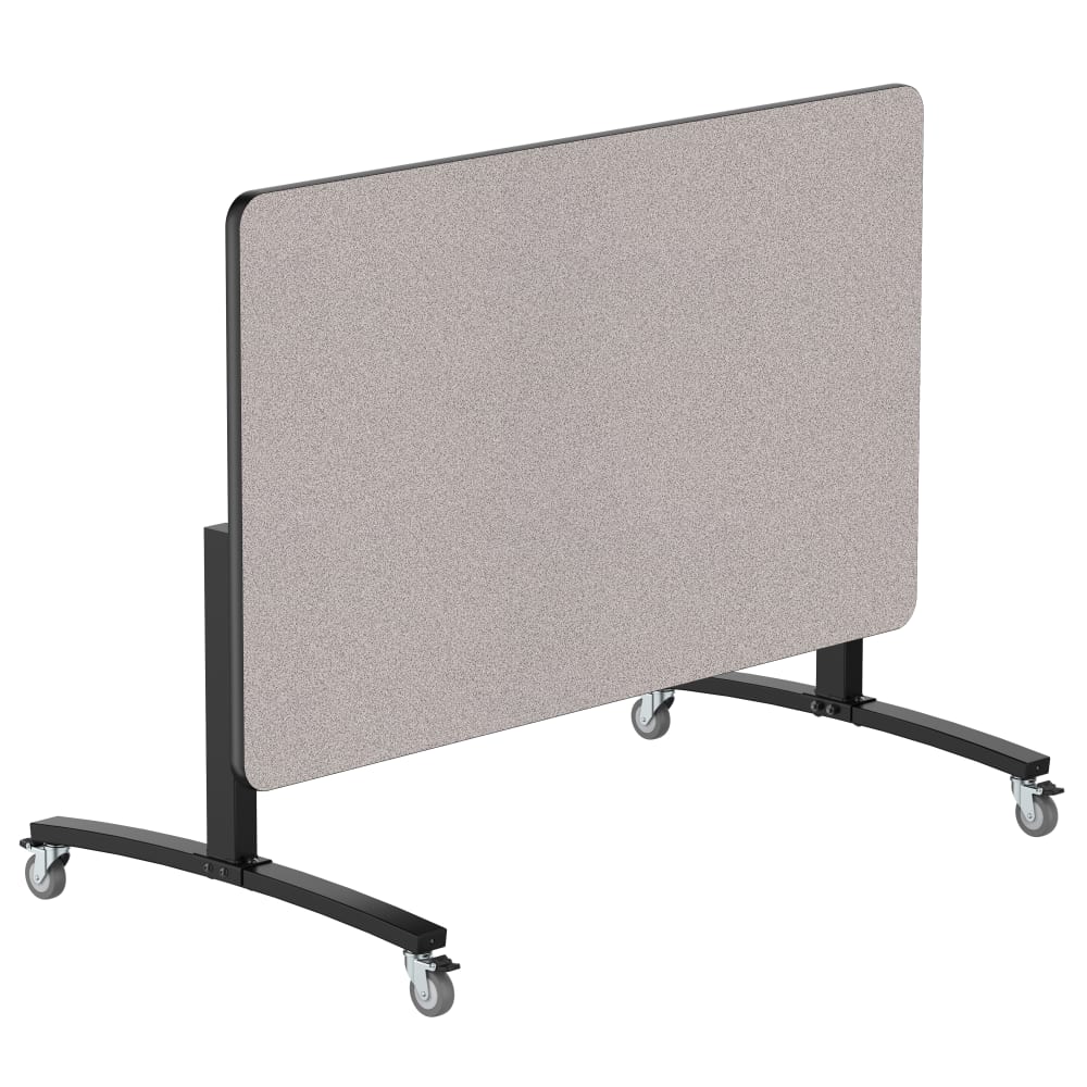 NPS Mobile Flipper Table - 36" x 60" Rectangle, Dining Height, Particleboard Top w/ PVC Edge Banding (Black Frame)