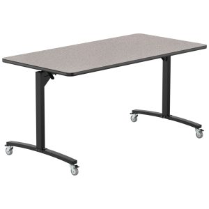 NPS® Mobile Flipper Table - 36" x 72" Counter Height, Black Frame, Particleboard Top with T-Mold Edge (MFT10-36722PBTM)