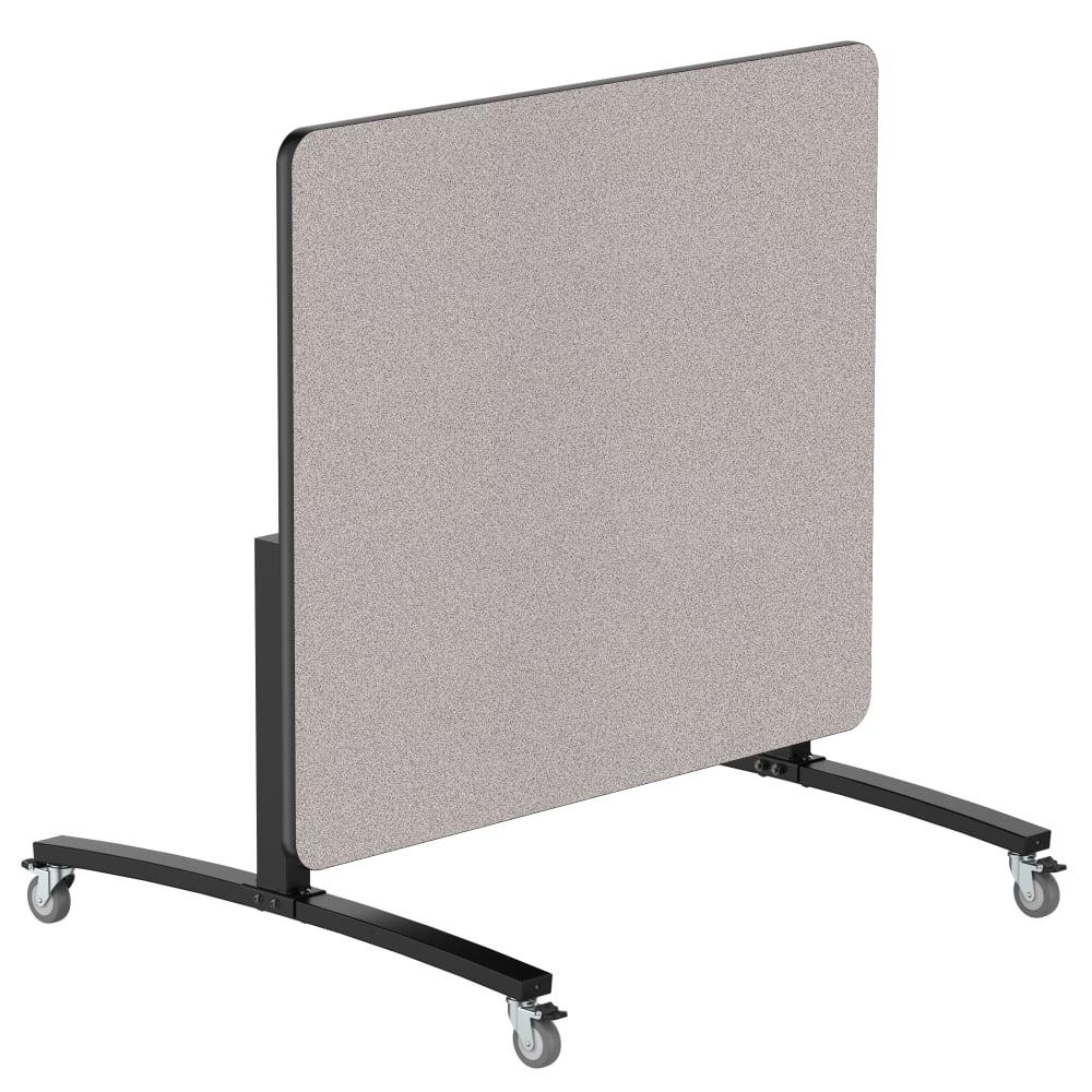NPS® Mobile Flipper Table - 42" x 48" Rectangle, Dining Height, Black Frame, Particleboard Top w/ PVC Edge Banding (MFT10-42481PBEB)