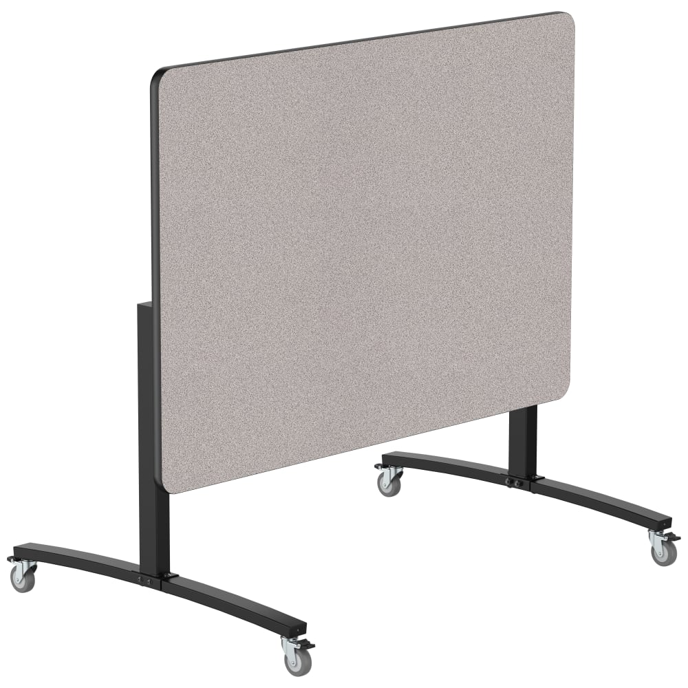 NPS® Mobile Flipper Table - 42" x 60" Counter Height, Black Frame, Particleboard Top, T-Mold (MFT10-42602PBTM)