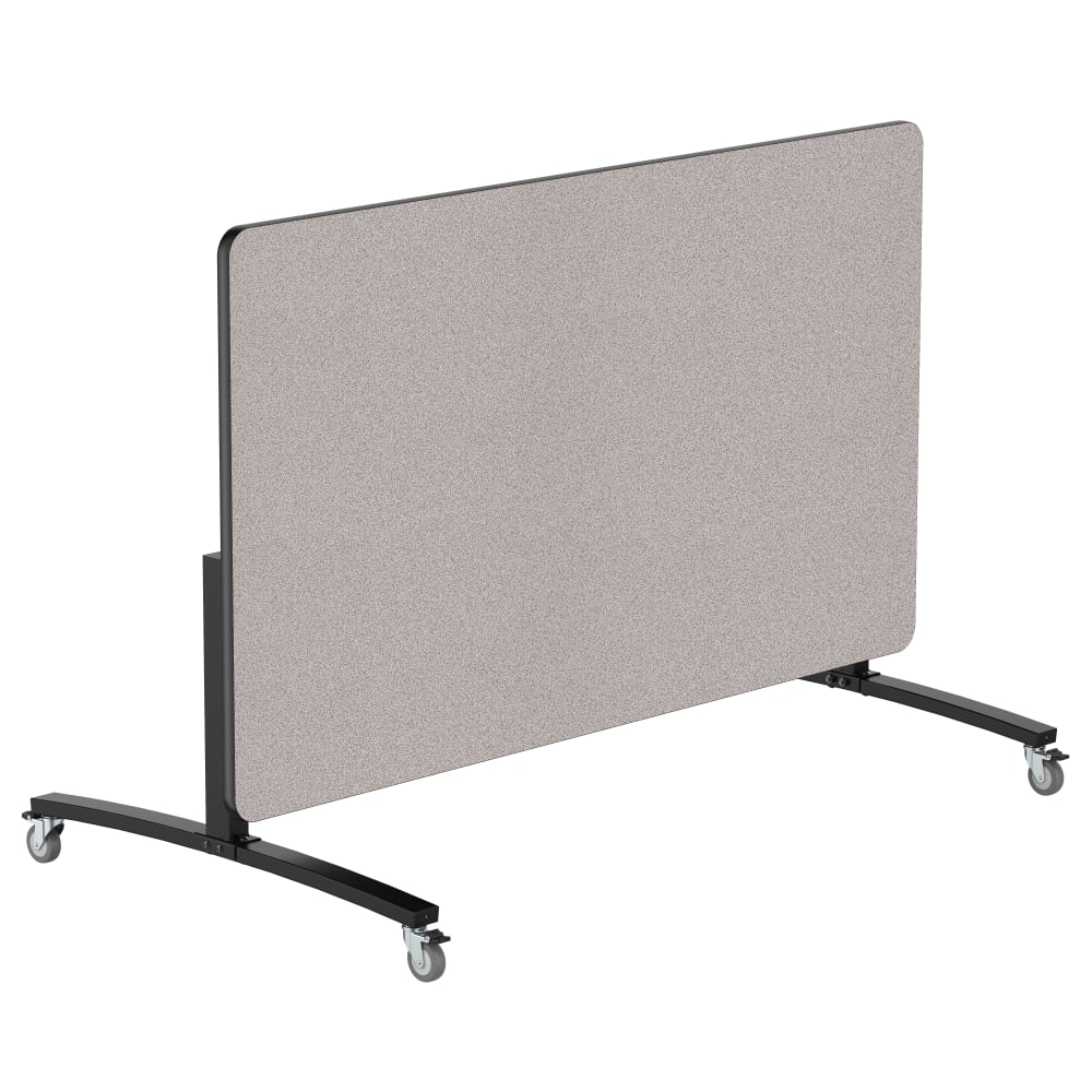 NPS® Mobile Flipper Table - 42" x 72" Rectangle, Dining Height, Particleboard Top (PVC Edge Banding), Black Frame (MFT10-42721PBEB)