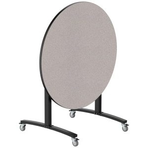 NPS® Mobile Flipper Table - 48" Round Counter Height, Black Frame, Particleboard Top (T-Mold)
