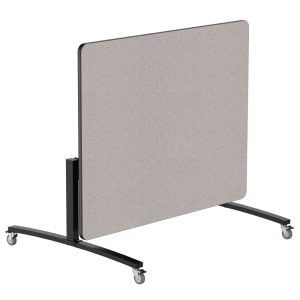 NPS Mobile Flipper Table - 48" x 60" Rectangle, Dining Height, Black Frame, MDF Core, Protect Edge (MFT10-48601MDPE)