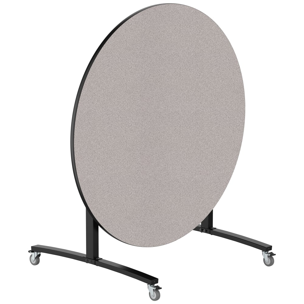 NPS Mobile Flipper Table, 60" Round Counter Height, Black Frame, Particleboard Top, T-Mold Edge (MFT10-60RD2PBTM)