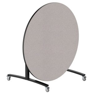 NPS® Mobile Flipper Table - 60" Round, Dining Height, Black Frame, MDF Core, Protect Edge (MFT10-60RD1MDPE)