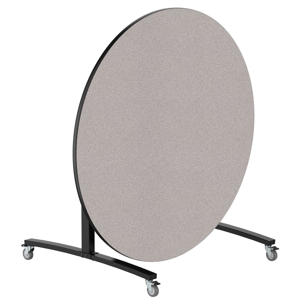 NPS® Mobile Flipper Table - 60" Round, Dining Height, Black Frame, MDF Core, Protect Edge (MFT10-60RD1MDPE)