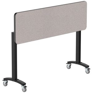 NPS® Mobile Flipper Table, Black Frame, 18" x 60", Counter Height, Particleboard Top w/ PVC Edge Banding (MFT10-18602PBEB)