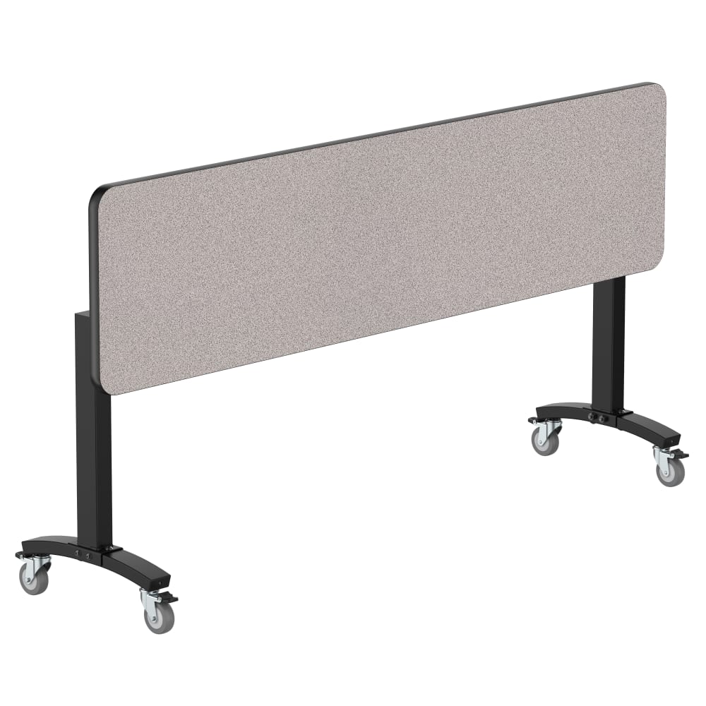 NPS Mobile Flipper Table - Black Frame, 18" x 72", Dining Height, MDF Core, Protect Edge (MFT10-18721MDPE)