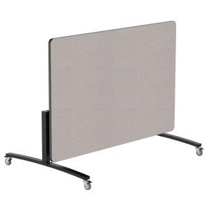 NPS® Mobile Flipper Table (MFT10-48721PBTM) - 48" x 72" Rectangle, Dining Height, Black Frame, Particleboard Top, T-Mold Edge